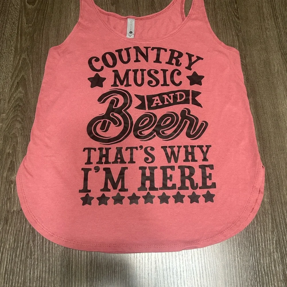 Pink‎ Country Music Tank Top Womens Medium Summer Festival Concert Western South